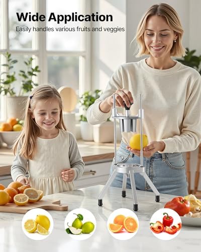 VEVOR 4-Section Commercial Easy Wedger Stainless Steel Blade Fruit Lime Slicer, Lemon Cutter for Home Bar Restaurant - Image 6