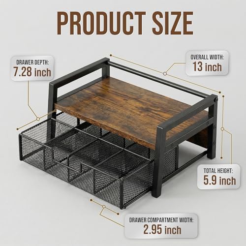 Tea Bag Organizer for Countertop with 8-Slot Drawer - Image 3