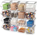 Yerliker 16 Pcs Clear Stackable Storage Bins with Lids for Pantry by Yerliker