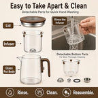 TeSabMi Magnetic Glass Teapot with Infuser for Loose Leaf Tea, 27 oz - Image 4