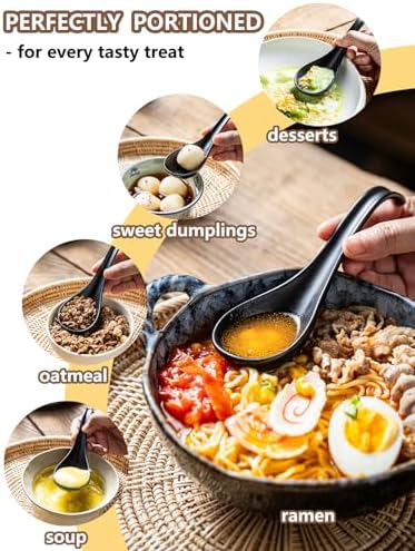Gomakren Asian Soup Spoons, 6.5 Inch Ceramic Chinese Soup Spoons & Pour Over Coffee Dripper, Single-Hole Cone Brewer - Image 4