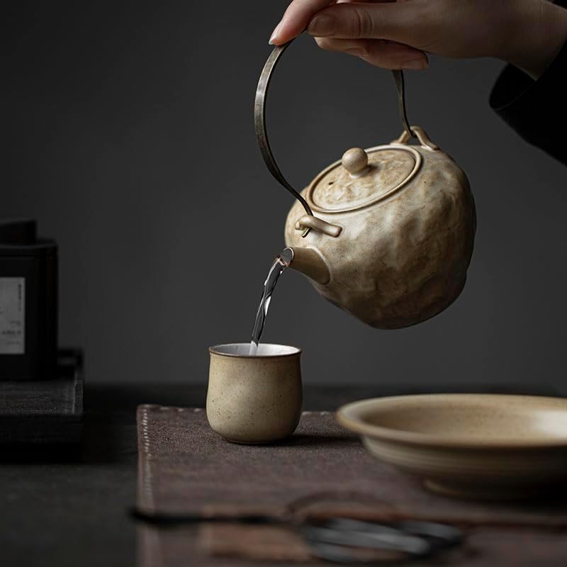 Tea Pots For Loose Tea Ceramic Teapot With Filter Chinese Coffee Pot Household Kettle Suitable for Coffee, Tea, Milk, Etc. Tea Infuser Pot(B) - Image 7