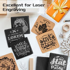 100PCS Square Slate, Cork Drink Coasters Bulk for Laser Engraving - Image 3