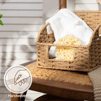 StorageWorks Paper Rope Shelf Basket, Pantry Storage Basket, Natural, 3Pack - Image 4