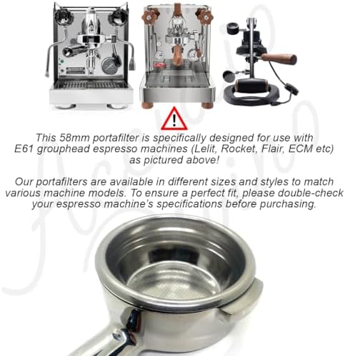 Bottomless Naked 58mm Premium Solid Stainless-Steel Handle & Body Espresso Portafilter & 18g Filter Basket Fits E61 ECM, Rocket, Bezzera, Lelit, Profitec, Expobar, Flair 58 - Image 5