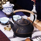 KYUSAR Japanese Cast Iron Teapot Chinese Teapot 30.4oz/0.9L Teapot Cast Iron Tea Pot with Infuser Japanese Teapots Kettle for Home Kitchen Restaurant Tetsubin Tea Pot - Image 6