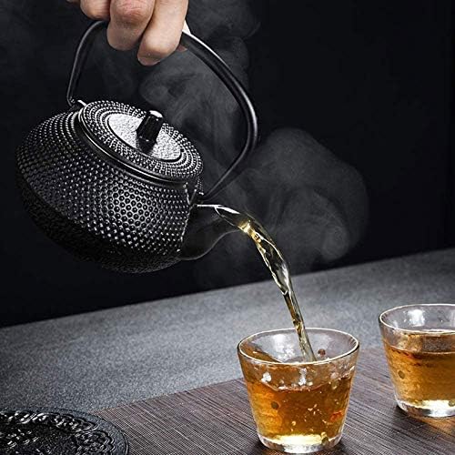 0.3 L Small Japanese Cast Iron Teapot With Stainless Steel Infuser For One Person, Hobnail Tetsubin Kettle For Making Tea, Black - Image 4