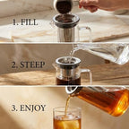 GWNF 48oz Glass Cold Brew Coffee Maker & Iced Tea Pitcher, 150-Mesh Filter - Image 4