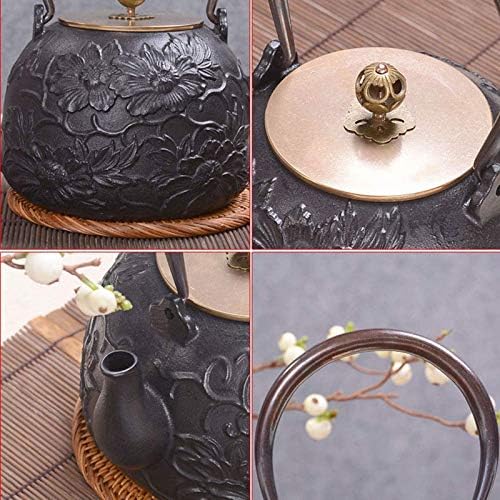 Old Dutch Cast Iron Teapot, Enamel Craft Tetsubin Japanese Cast Iron Tea Kettle, Enamel-Coated Interior 1200 ML - Image 6
