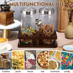 Suclain Glass Coffee Grounds Container with Shelf 2 x 44 oz Glass Coffee Bean Storage Canisters with Airtight Thread Lid and Measuring Spoon for Kitchen Sugar(Modern Style, Stainless Steel) - Image 5