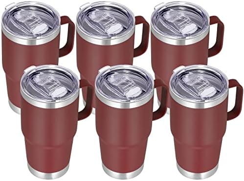 VEGOND 20 oz Insulated Travel Coffee Mugs Set of 6, Wine Red by VEGOND
