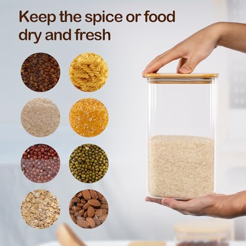 D2scrma 50oz/149oz Square Glass Storage Containers with Lids 2-Pack - Image 4