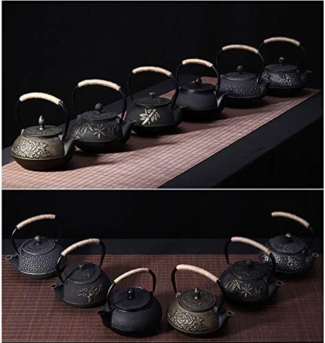 tetsubin Cast iron Tea Kettle workshop Healthy japanese maple leaves and bamboo pattern Teapot with Stainless Steel Infuser（30.4oz） - Image 6