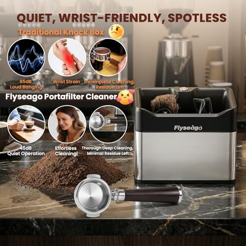 Automatic Portafilter Cleaner, 3 Scrapers & 2 Brush Heads, 51/58mm - Image 2