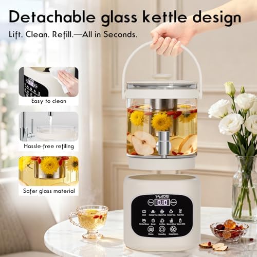 PULZO 3L Electric Kettle with Tap & Tea Infuser, Multi-functional Glass Beverage Dispenser, 6/24H Keep Warm, Temperature Control, Power Adjustment, Portable Beverage Machine for Indoor Outdoor - Image 4