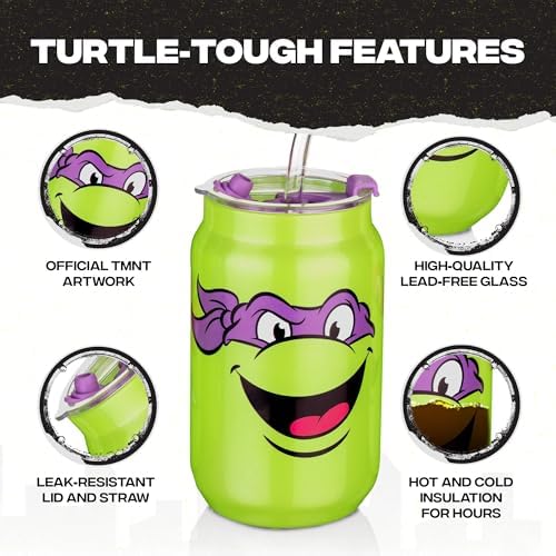 Dragon Glassware x Teenage Mutant Ninja Turtles Glass Cups, 16 oz Set of 4 - Image 5