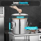 12L Portable Stainless Steel Food Storage Container with Lids - Image 5