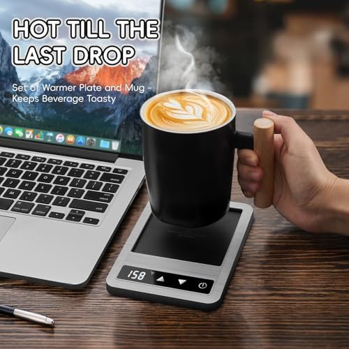 Coffee Mug Warmer & Mug Set 2025, Heated Cup for Desk with Temperature Control and Smart Auto Shut Off, 14oz - Image 6