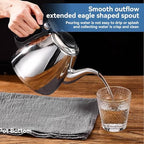 Tea Pot, Stainless Steel Small Teapot Gooseneck Kettle Tovetop Teapot Hot Water Heater Coffee Kettle for Stove Top Induction Hob(1.5L) - Image 3