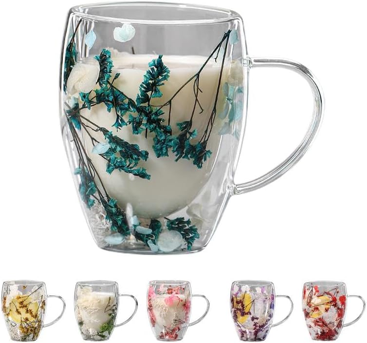 Cup 350ML Double Wall Coffee Glass with Handle Tea Mug - Image 6