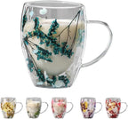 Cup 350ML Double Wall Coffee Glass with Handle Tea Mug - Image 6