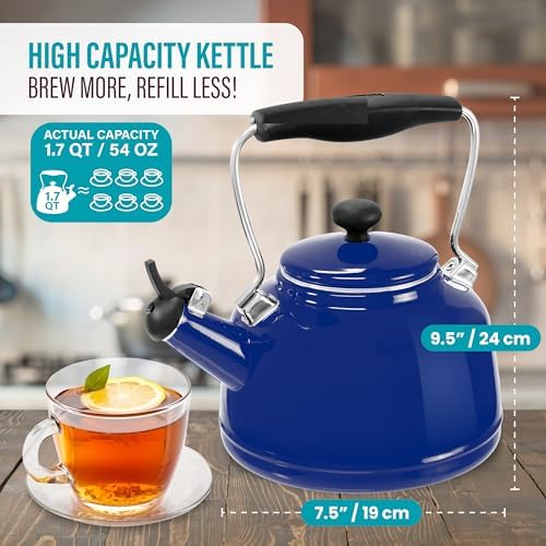 Chantal Tea Kettle, Vintage Series, Enamel on Steel, Whistling (Cobalt Blue) - Image 6