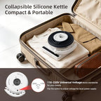 Food Grade Silicone Electric Travel Kettle with Temperature Control, 0. 55L (Black) - Image 6