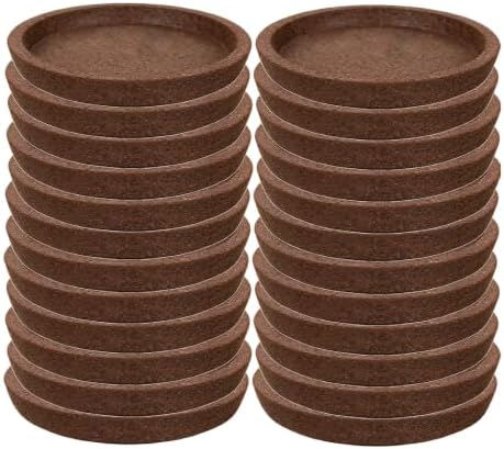 24pcs Round Cork Coaster Set - Absorbent & Heat-Insulation, Raised Edge, by Unknown