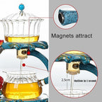 YUDIZWS Lazy Kungfu Drip Teapot,Heat Resistant Tea Set,Sturdy High Borosilicate Glass Teapot,Magnetic Water Diversion Semi-Automatic Teapot Set Magic Tea Set, A Fish teapot - Image 6