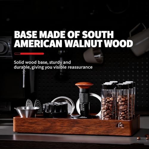 Single Dose Coffee Bean Storage, Wooden Coffee Bean Display Stand, with Funnel and One-Way Exhaust Valve, 6 Glass Tubes, 22-25g Capacity, for Pantry Bar Retail Kitchen - Image 6