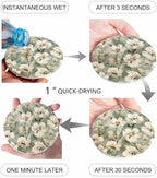 Coaster for Drinks 4 Pack,Spring Waterclor Blooming Floral Absorbent Round Ceramic Stone with Cork Base,Garden Natural Flower Art Drink Coaster Cup Mats for Home Dining Coffee Tables - Image 3