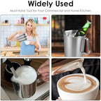 2 PCS 2 L/ 70 oz Large Stainless Steel Pitcher with Lid, Metal Measuring Cup with Handle & Scales, Wide Mouth Graduated Beakers, Milk Frothing Jug Metal Pitcher for Coffee Latte Art, Hot/Cold Water - Image 6