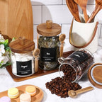 Suclain 3 Pcs Glass Coffee Container Set, 13.5,20,25 oz, Acacia Brown - Image 4