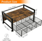 Tea Bag Organizer, Wooden Tea Box with Drawer and Top Tray, Rustic Brown - Image 3