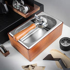 DIBTSA Knock Box Espresso, Coffee knockbox with Rubber Knock Bar and Anti-slip Pad, Commercial Use Large Capacity, Stainless Steel and Wooden, Espresso Accessory - Image 6