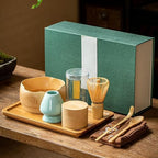 8-piece Matcha Whisk Set - Handmade Japanese Tea Kit with Bowl, Bamboo Whisk, Scoop, Holder, Can & Tray - Perfect for Authentic Matcha Preparation B by Unknown