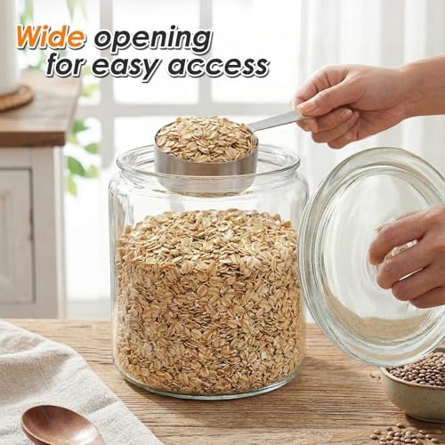 Masthome 1 Gallon Glass Cookie Jars Set of 2, Thick Clear Glass Canisters - Image 2