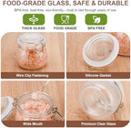 17oz Airtight Glass Jar with Lid, 6 Pack Clamp Lid Glass Storage Jars, Flip Top Food Storage Containers, Wide Mouth Thick Glass Jars for Yogurt Dessert Jam Sugar Snacks Pantry Kitchen Organization - Image 4
