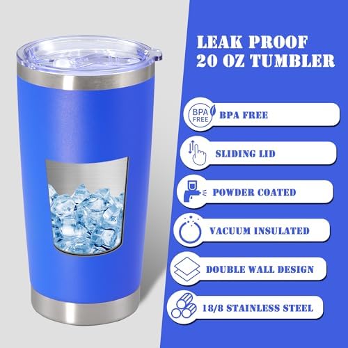 20 oz Tumbler Insulated Tumblers Stainless Steel Coffee Mug,DarkBlue 6PCS - Image 3