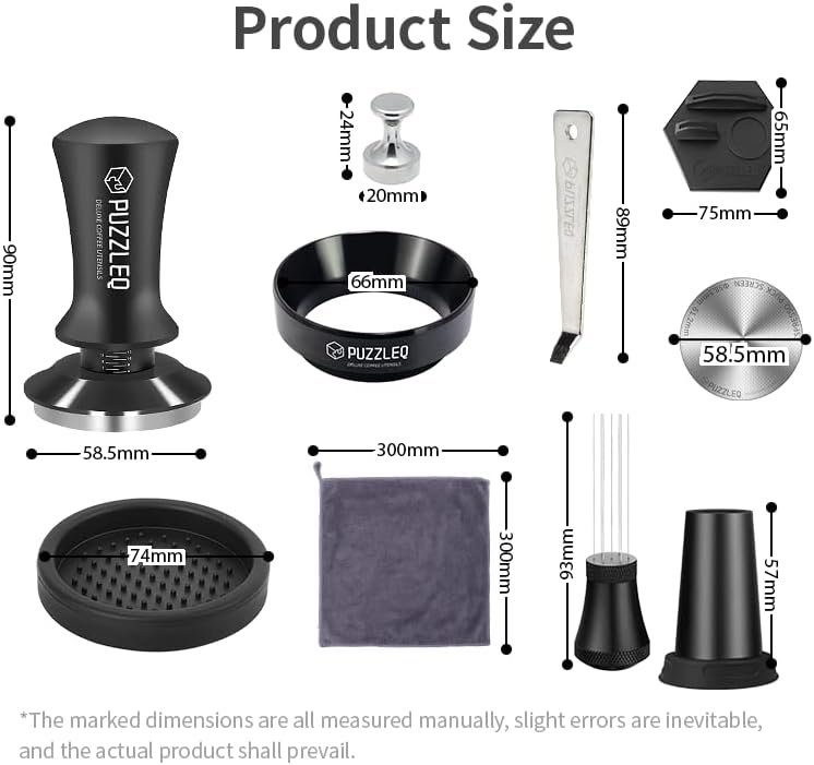 9 Pcs 58mm Espresso Accessories Kit, Spring Loaded Calibrated Tamper,mat，WDT Tool，Dosing Funnel，Puck Screen kit，Basket Removal Tool ，Cleaning ClothSet,Fits 58mm Espresso Coffee Machines(58MM) - Image 3