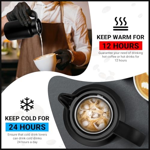 Insulated Coffee Carafe, 51 oz, Keeps Hot for 12H, Black - Image 2