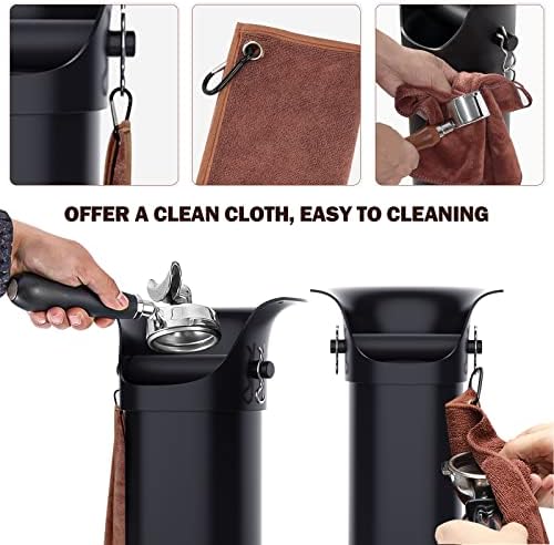 Knock Box for Espresso Grounds, Home and Commercial Use Knockbox with Removable Non-Slip Base & Barista Towel, Espresso Knock Box, Coffee Grind Collection Dump Bin, Extra Large - Image 5