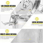 Stainless Steel Seasoning Strainer Cooking Spice Filter Loose Leaf Tea Infuser with Chain Hook for Home Restaurant, 5.5x6.3 Inch - Image 3
