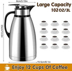 102 Oz Coffee Carafes for Keeping Hot, Stainless Steel Thermal Carafe - Image 2