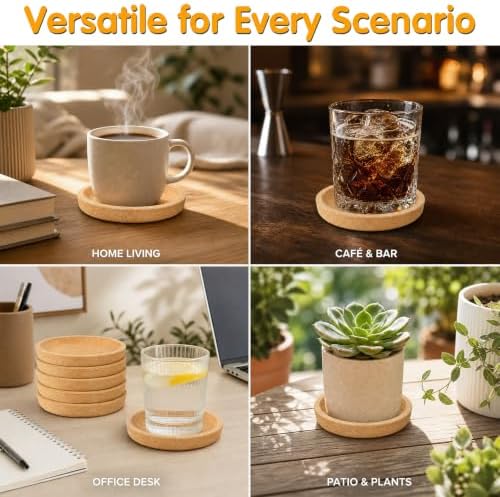 Cork Coasters Round with Raised Rim Pack of 20 - Image 5