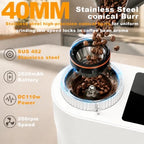 Electric Conical Burr Coffee Bean Grinder,with adjustable 52 settings,White - Image 5