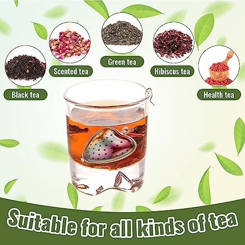 Sumind 50 Pcs 2" Stainless Steel Heart Mesh Tea Strainer Ball, Rainbow - Image 4