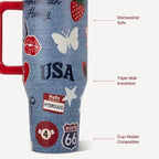 HydroJug Traveler 40oz, Insulated Tumbler with Handle & Straw, American Honey - Image 3