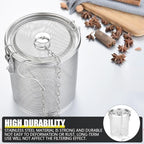 Stainless Steel Seasoning Strainer Cooking Spice Filter Loose Leaf Tea Infuser with Chain Hook for Home Restaurant, 5.5x6.3 Inch - Image 5