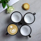 City to Cottage Handmade Black and White Polka Dot Ceramic 8.4oz/250ml | Cappuccino, Coffee, Tea Cup and Saucer, Unique Designer Pottery for Tea Lovers - Image 5